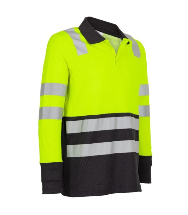 Polera Pique Hibrida Hi-Vis Bi Color Manga Larga Hombre - Imagen 2
