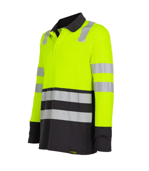 Polera Pique Hibrida Hi-Vis Bi Color Manga Larga Hombre - Imagen 3