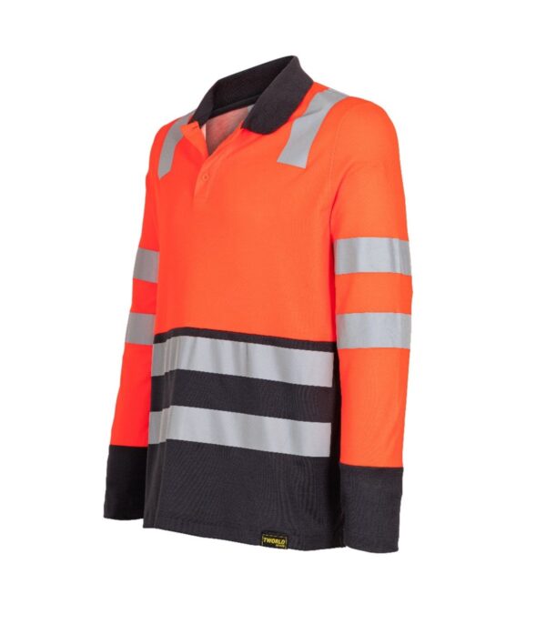Polera Pique Hibrida Hi-Vis Bi Color Manga Larga Hombre - Imagen 5
